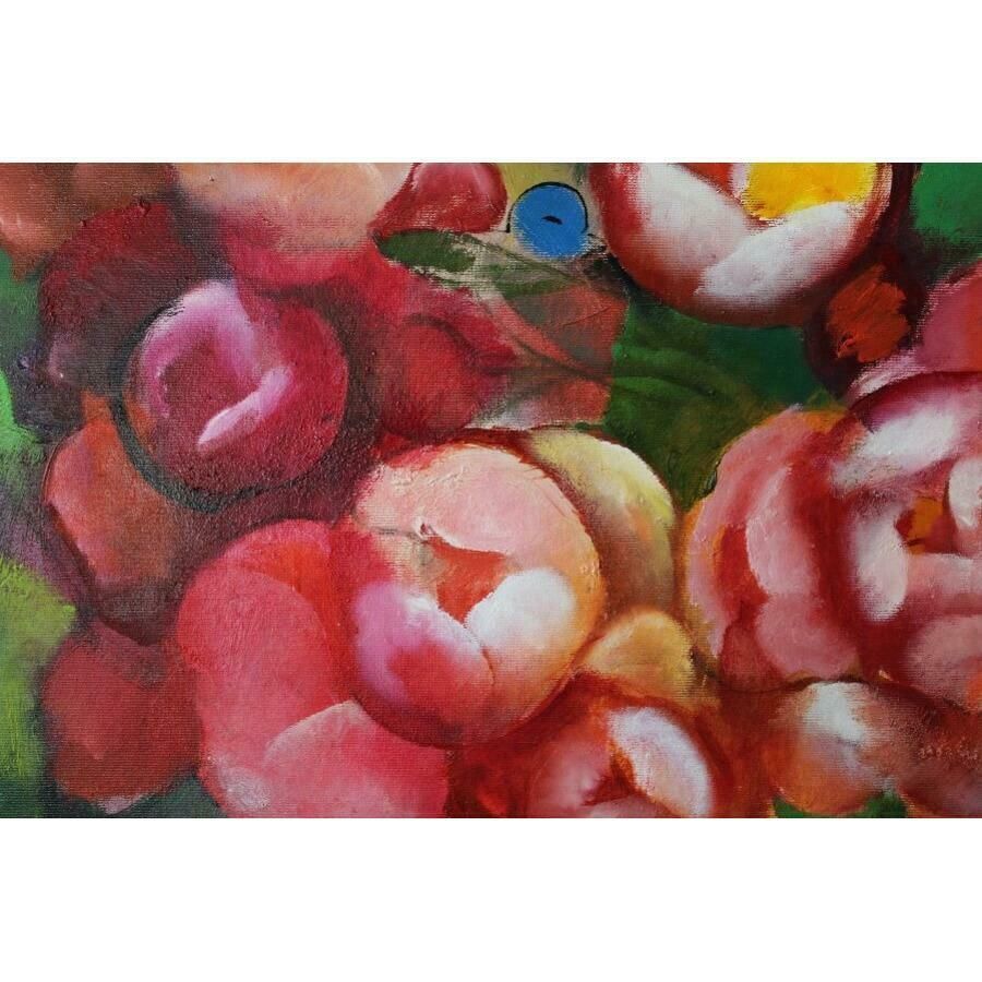 Una Lekuze Peonies. Canvas, Oil, 90x90 Cm photo for sale