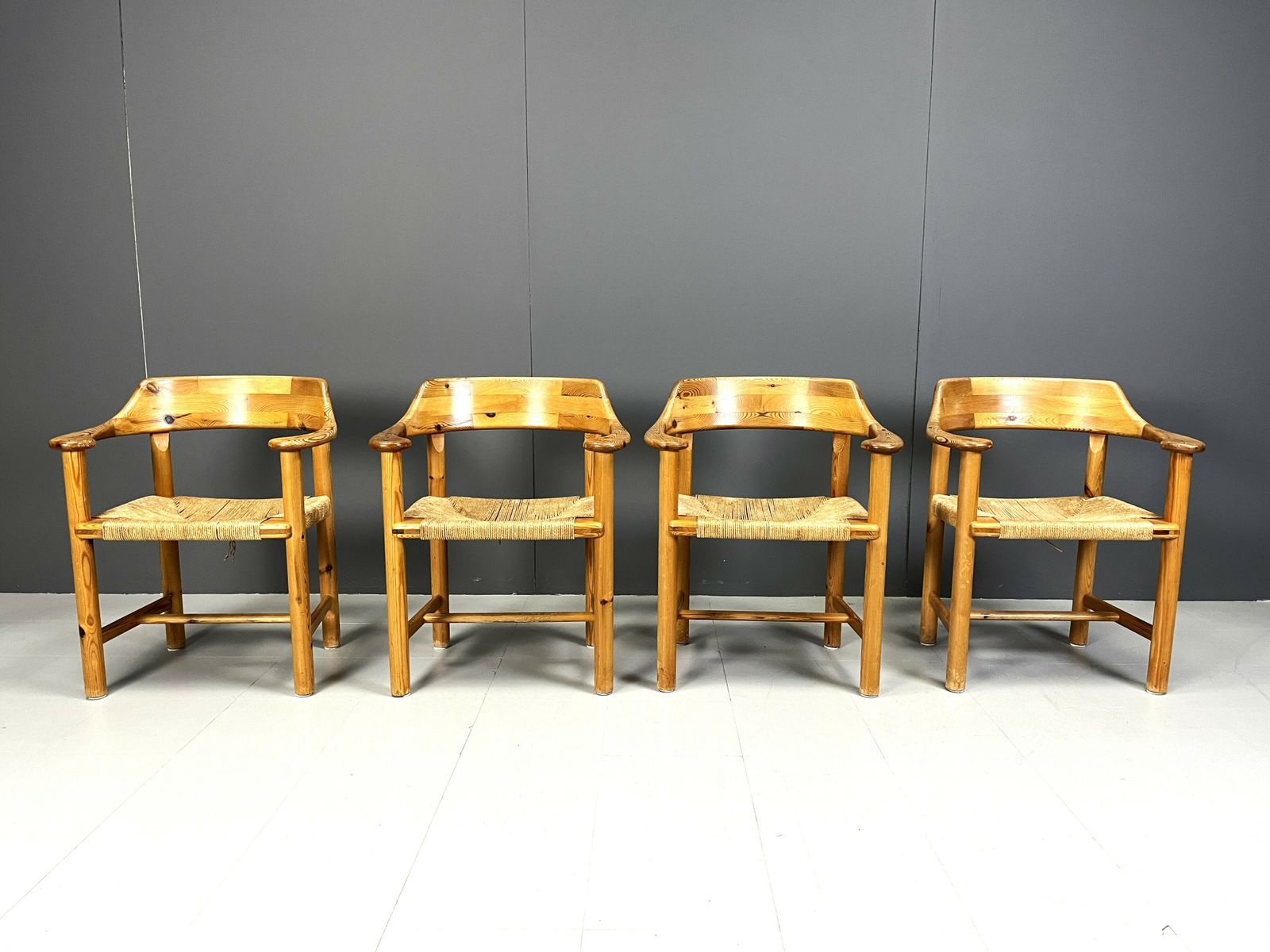 Rainer Daumiller Pine Wood Dining Chairs For Hirtshals Savvaerk   Set Of 4   1970s