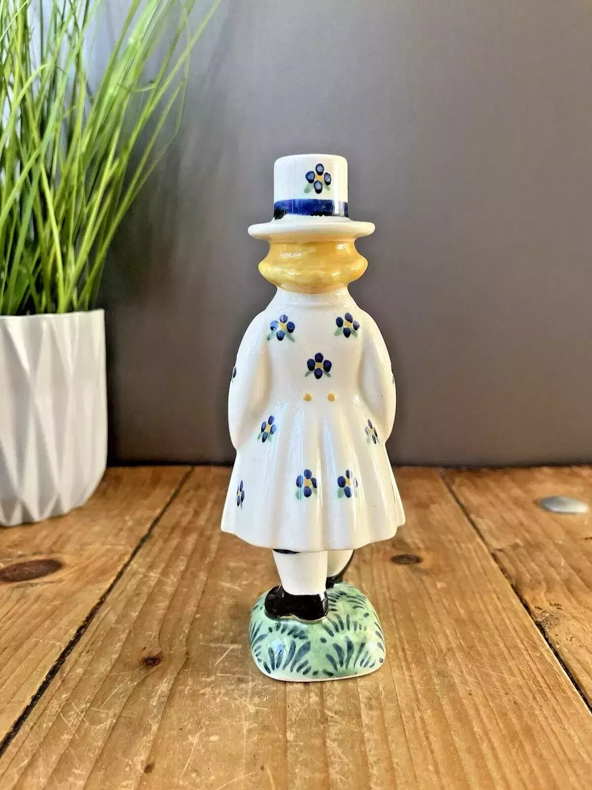 Royal Copenhagen Jus Aluminia Farmer Boy Hans Candle Holders Scandi Folk Faience photo vinterior