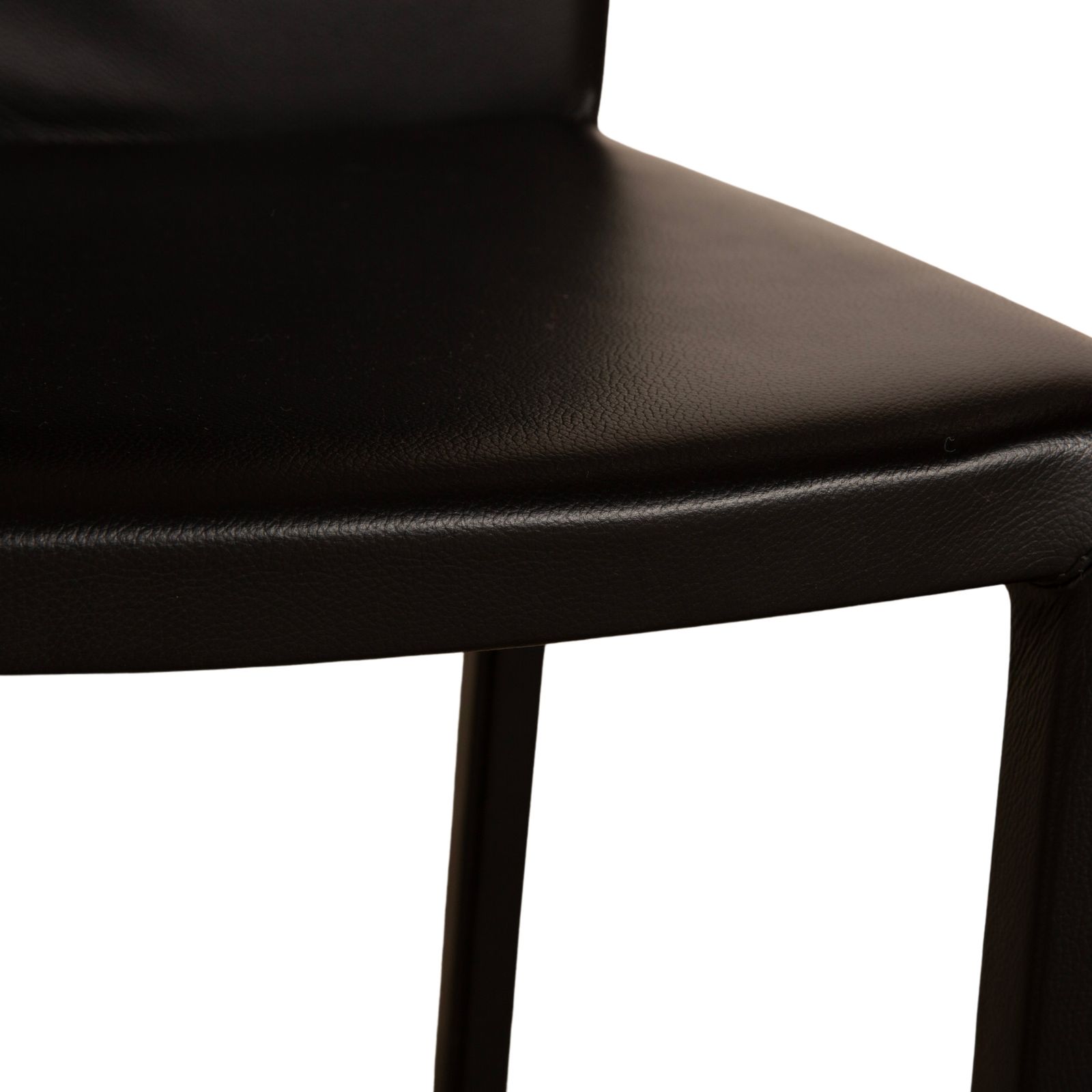 Set Of 8 Bonaldo Milena Leather Chairs Black Dining Room photo for sale