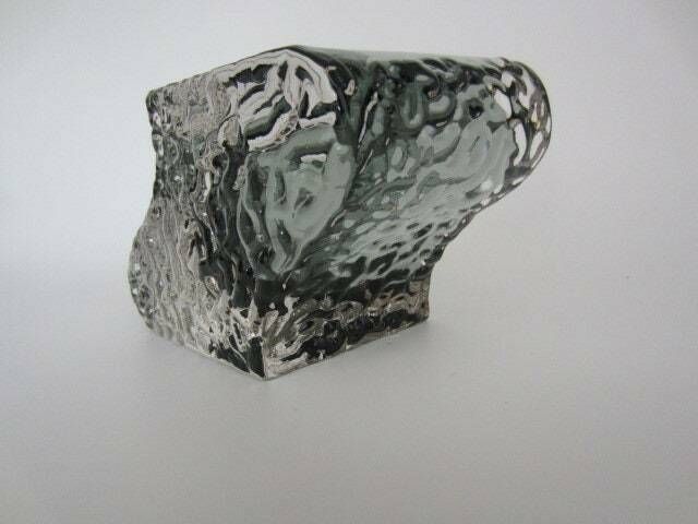 Abstract Smoky Grey Ice Glass Sommerso Bowl Textured Faceted Mandruzzato Murano photo 253.0