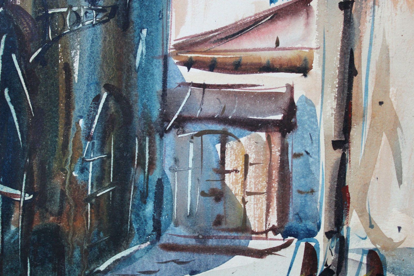 Janis Brekte Sunny Day In Old Riga. Paper, Watercolor, 42x30, 5 Cm photo Art