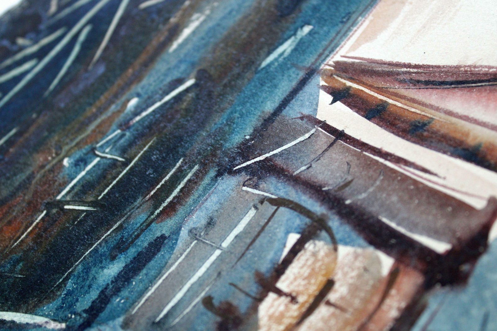 Art Janis Brekte Sunny Day In Old Riga. Paper, Watercolor, 42x30, 5 Cm photo