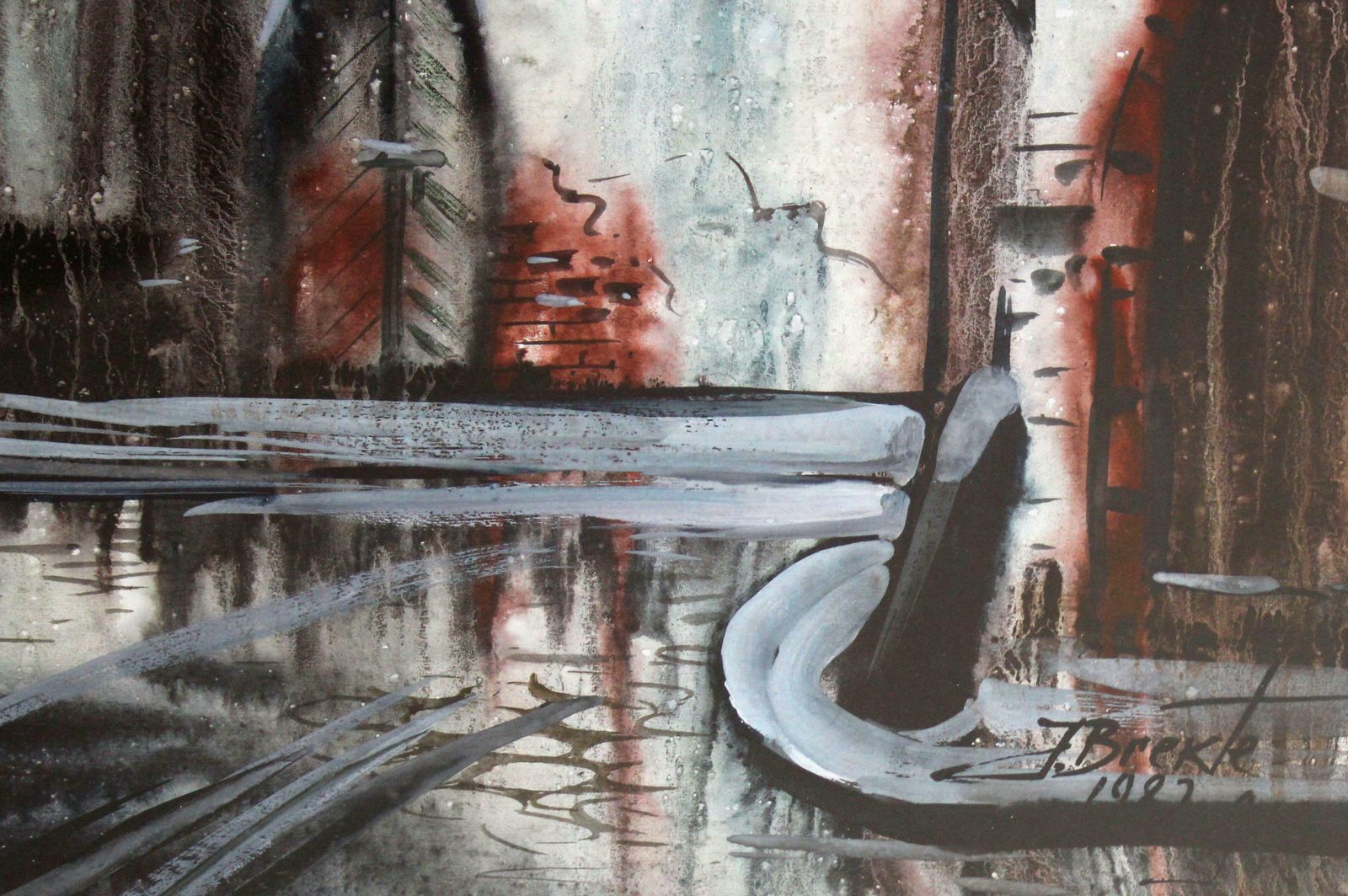 Janis Brekte Old Riga. 1982, Paper, Watercolor, 60x32 Cm photo for sale