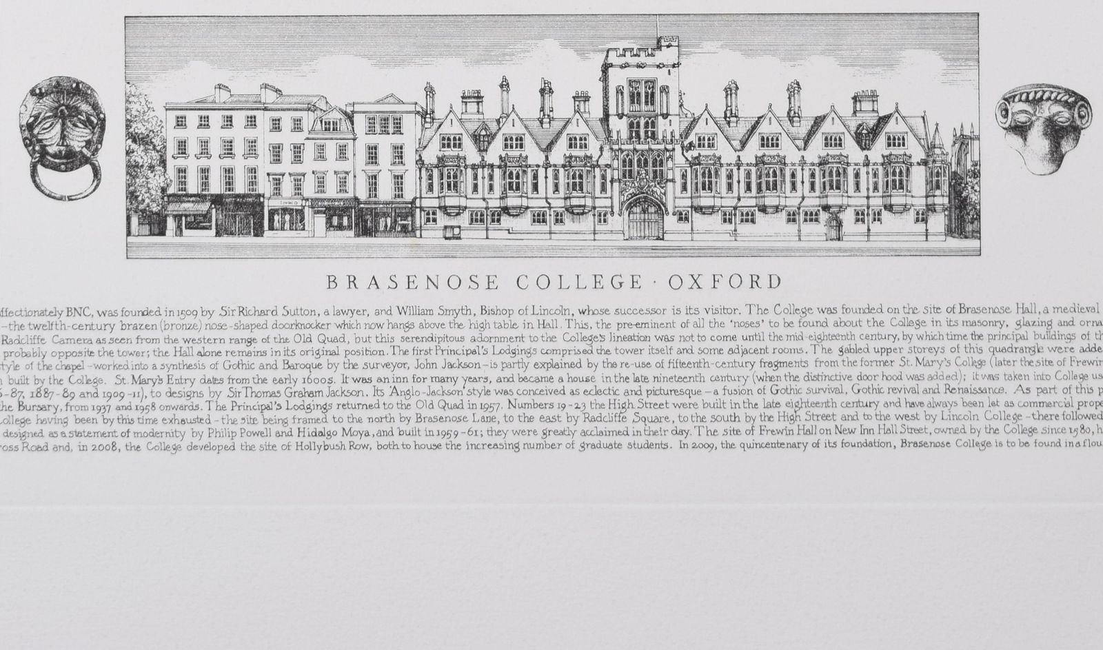 Andrew Ingamells Brasenose College, Oxford Etching By Andrew Ingamells photo vinterior