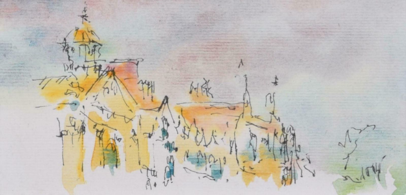 Unknown Pembroke College, Cambridge Watercolour Vignettes 1998 photo Art