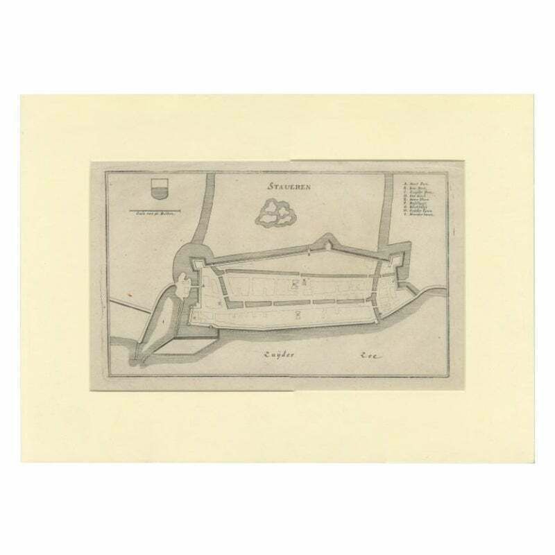 Antique Map Of The City Of Stavoren By Merian, 1659