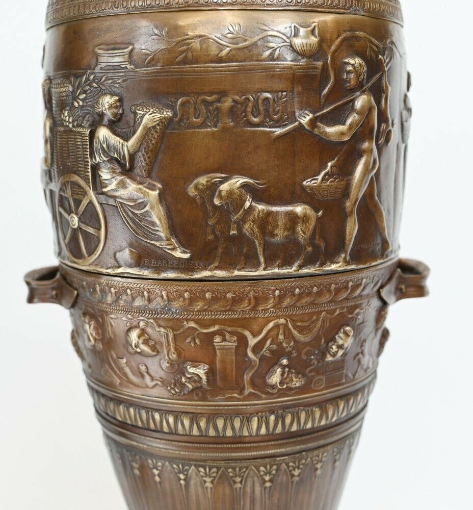 photo buy Pair French Bronze Amphora Urns After Barbedienne Classical Antiquity