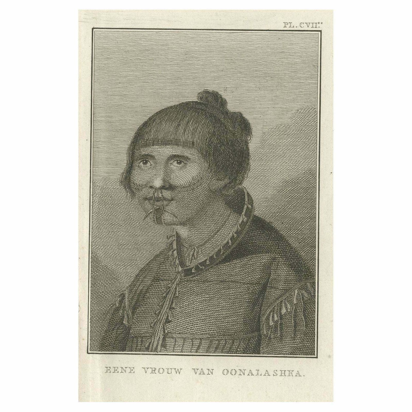 Antique Print Of A Woman Of Unalaska In The Aleutian Islands, Alaska, 1803