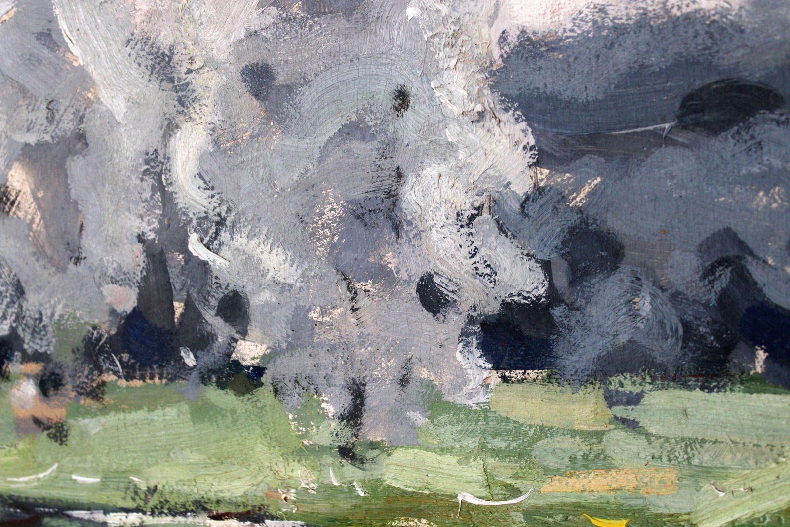 photo furniture Oto Plader Landscape. 1942, Cardboard, Oil, 50x69.5 Cm