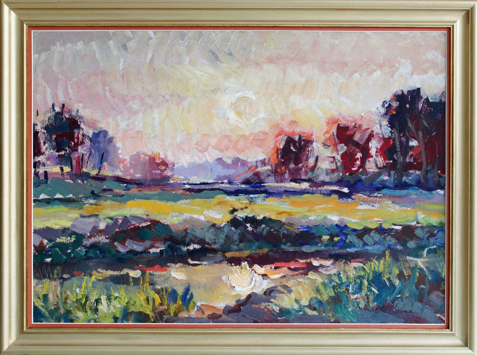 Harijs Veldre Sunset. Cardboard, Oil, 50x70 Cm photo furniture