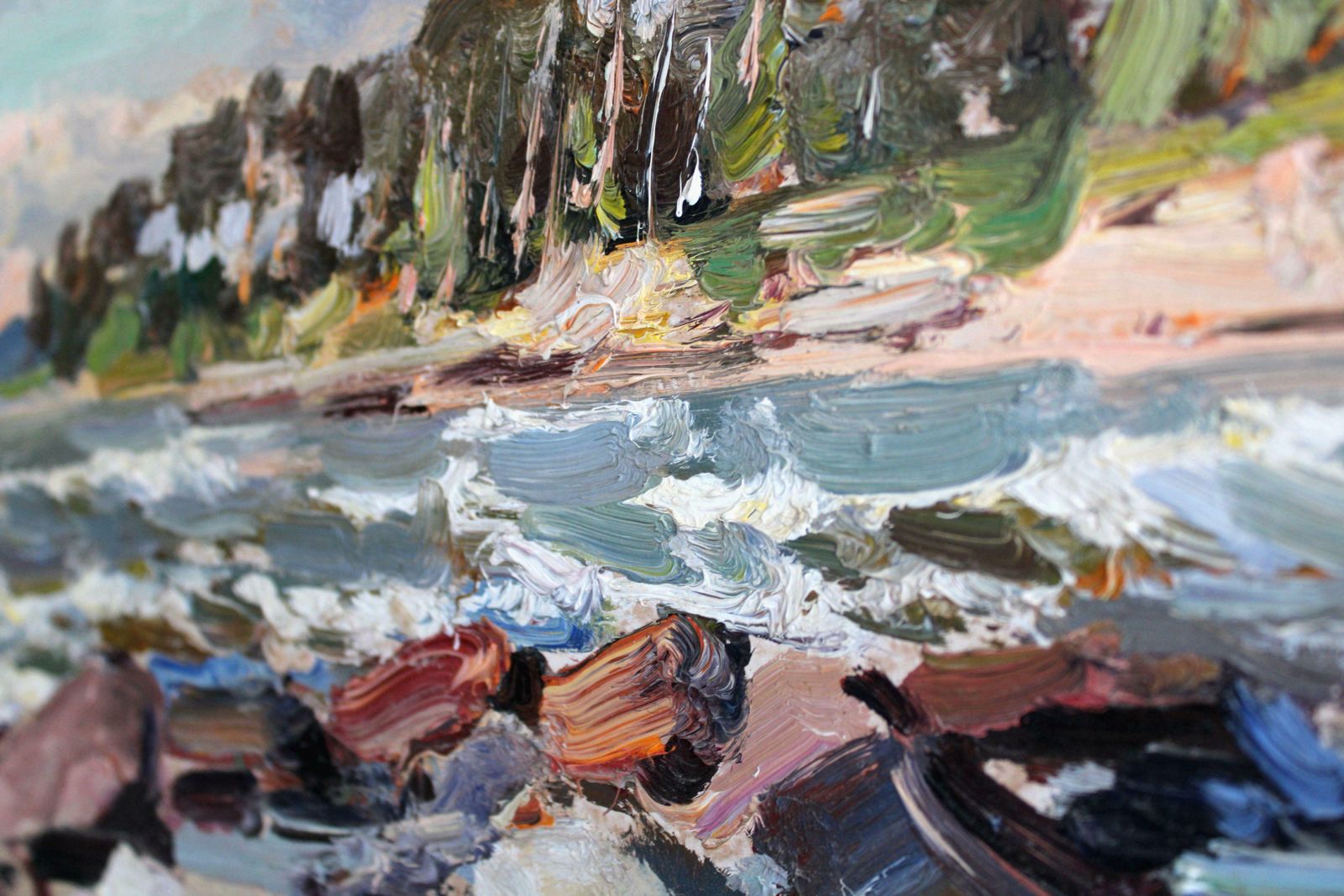 Edgars Vinters Rocky Seashore. 1980, Cardboard, Oil, 48x66 Cm photo vinterior