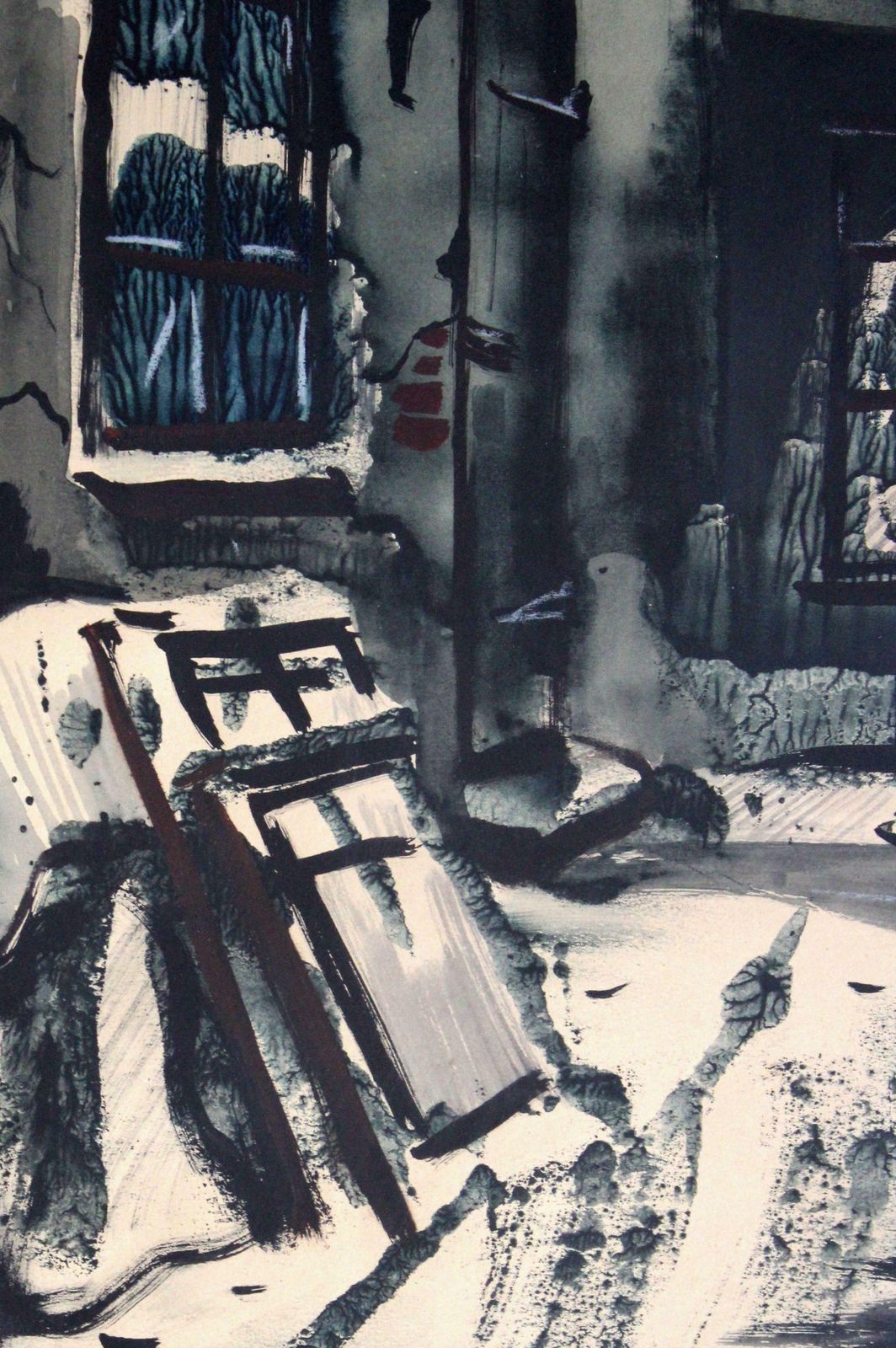Janis Brekte Old Riga Motif. 1972. Paper, Watercolor, 50x41 Cm photo Art