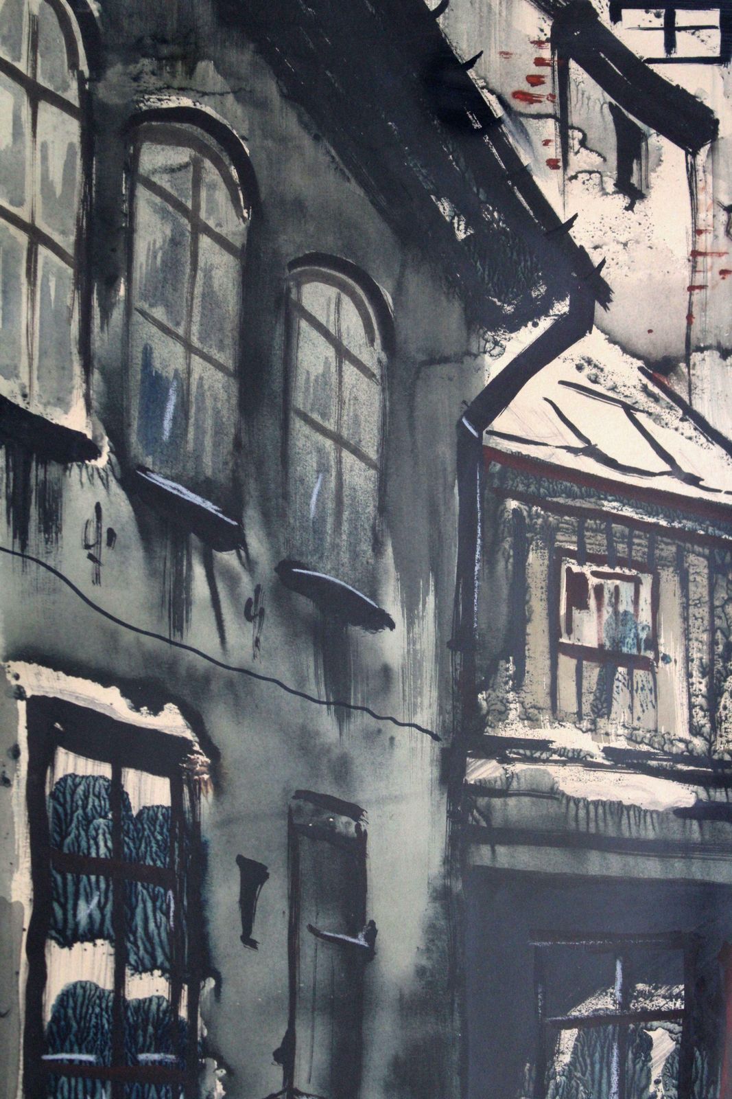 Janis Brekte Old Riga Motif. 1972. Paper, Watercolor, 50x41 Cm photo 1117.0