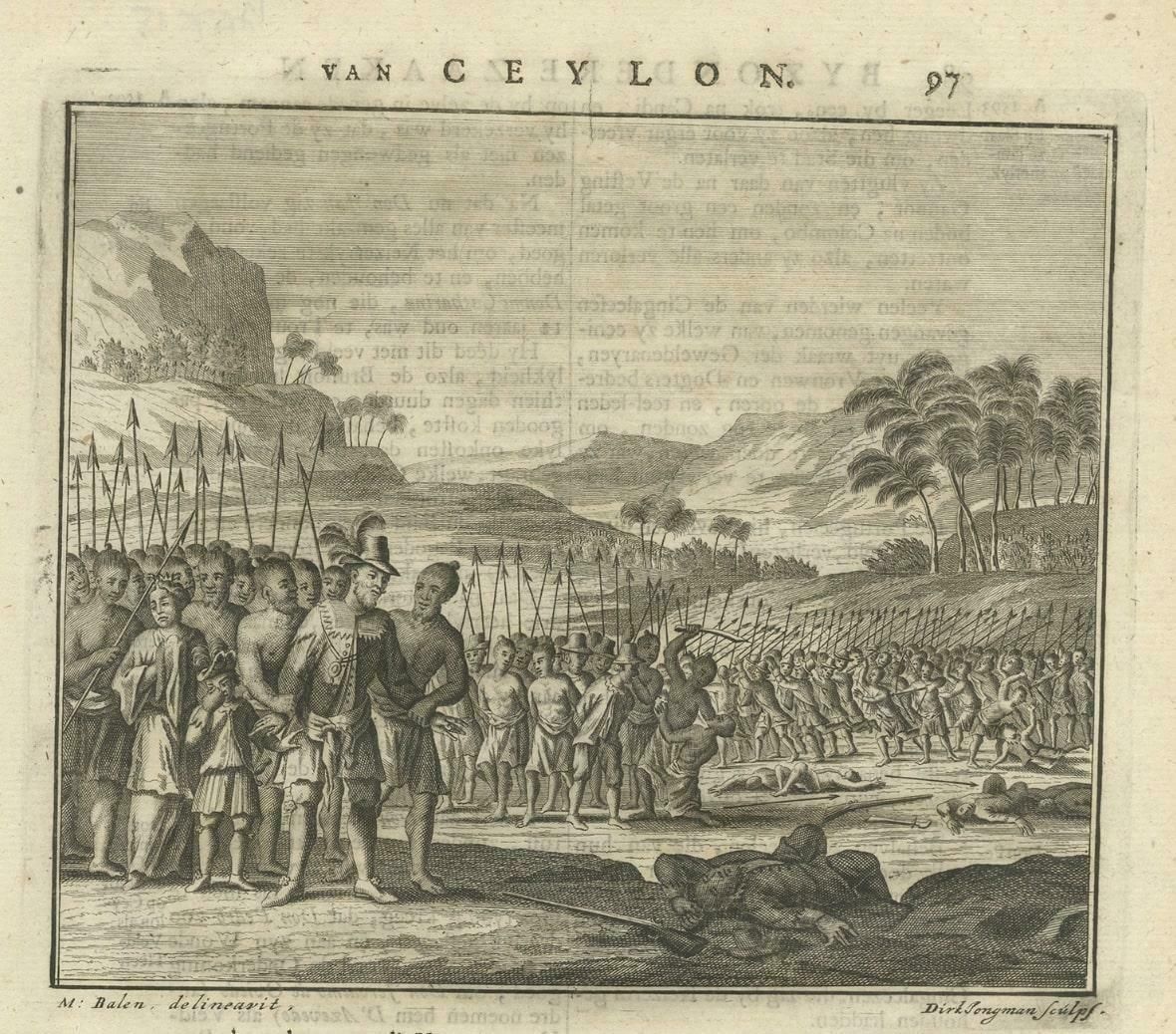 Antique Print Of Don Pedro In Ceylon Or Sri Lanka, 1726 photo for sale
