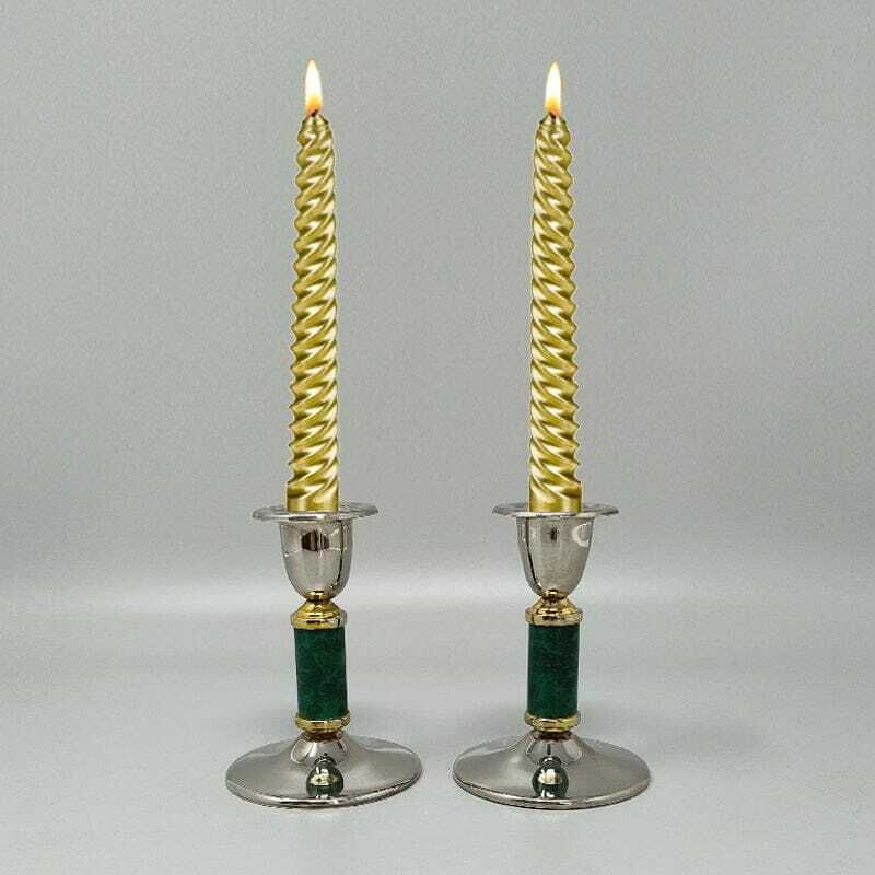 1960s Gorgeous Pair Of Green Candle Holders. Made In France photo furniture