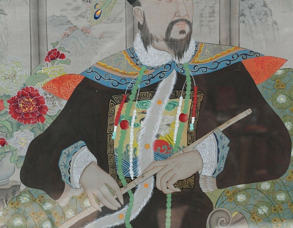 3800.0 Pair Chinese Silk Woven Hardwood Screens Antique 1840 Qianlong Emperor photo