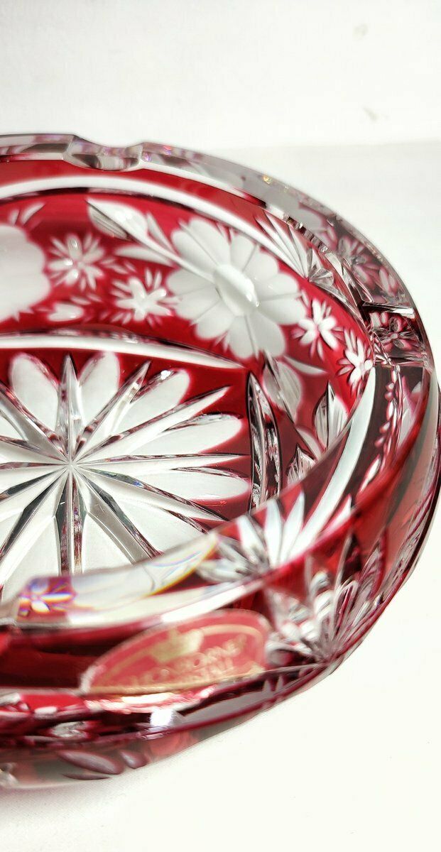 Schonborner Bleikristal Cut Crystal Ashtray, Germany, 1970s photo vintage