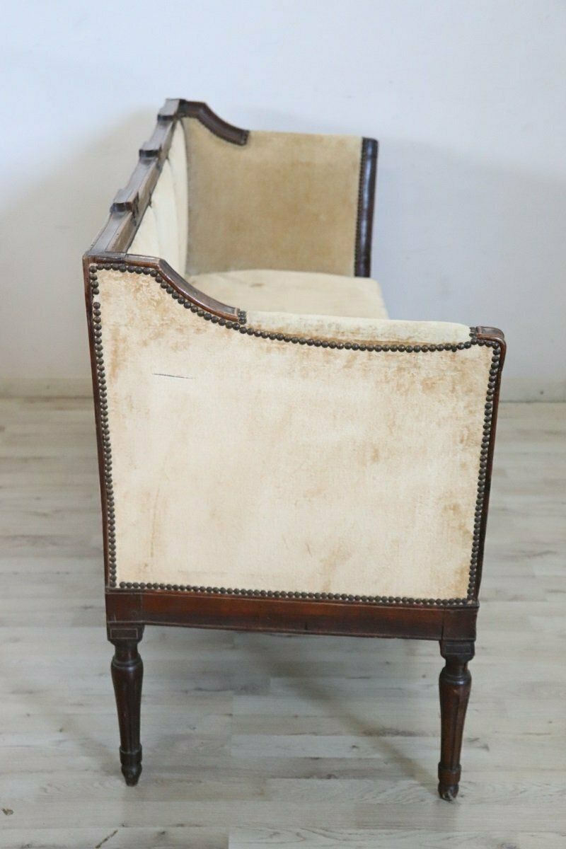 18th Century Walnut Sofa With Velvet Upholstery photo 3756.0