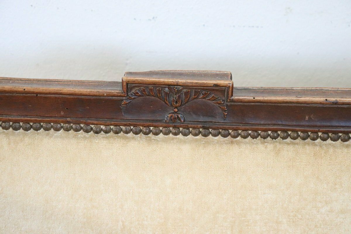 18th Century Walnut Sofa With Velvet Upholstery photo buy