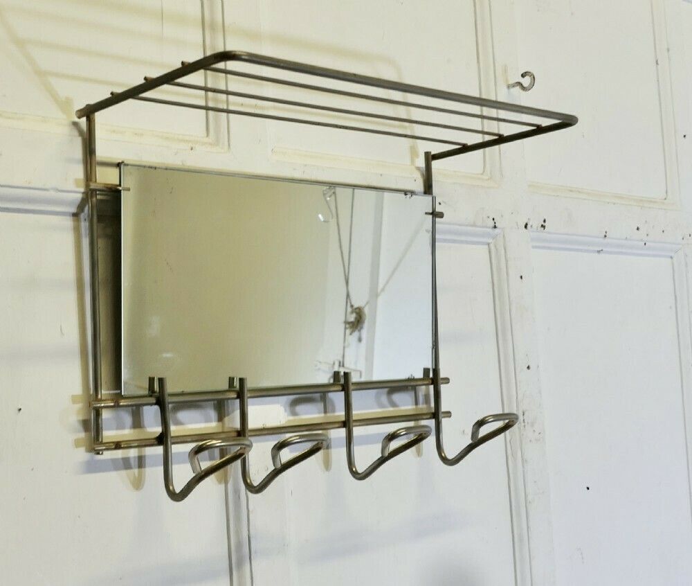 Mid Century Retro Polished Steel Mirrored Hat And Coat Rack photo furniture