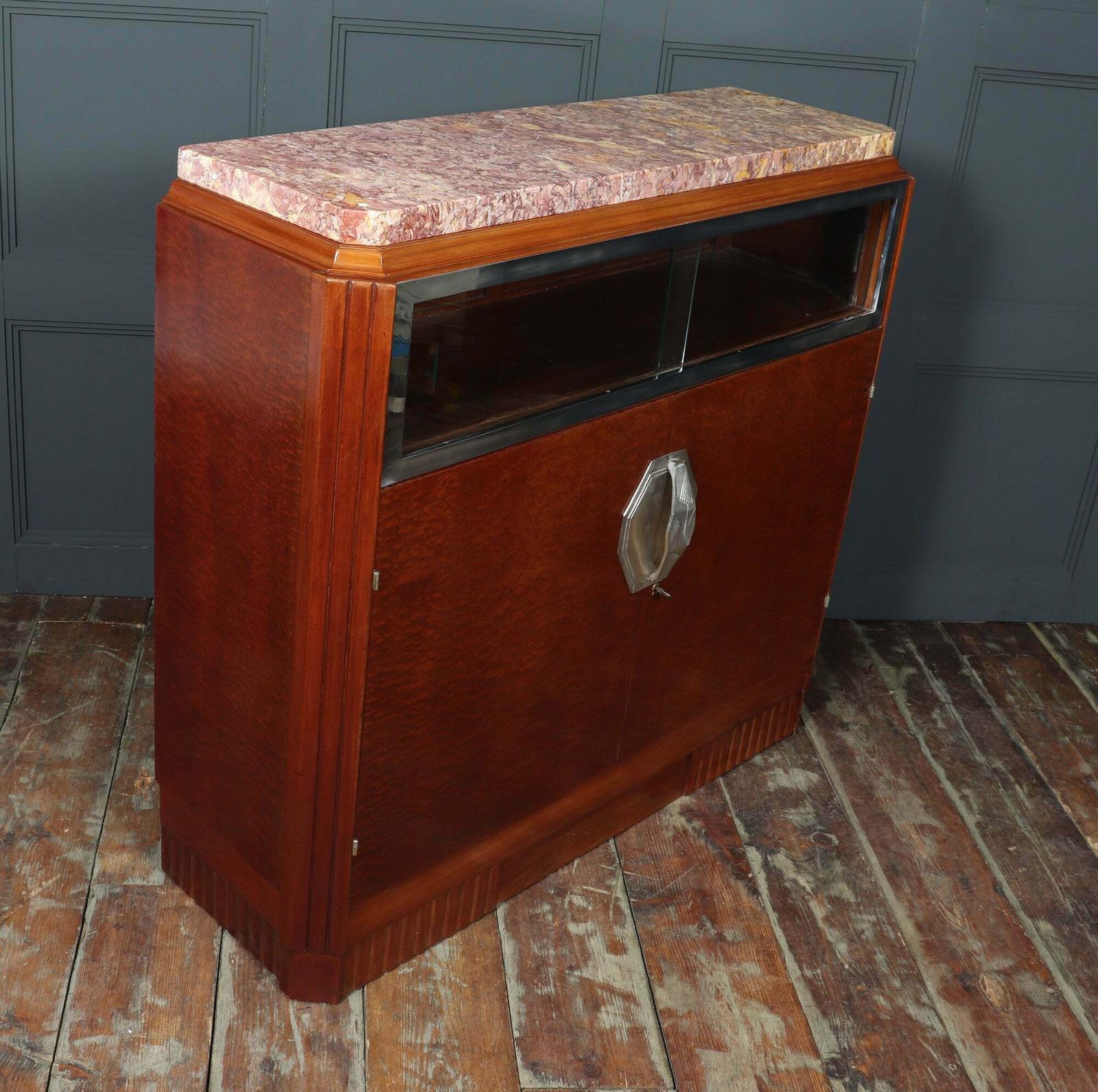 photo furniture French Art Deco Cabinet In Pomelle Sapele