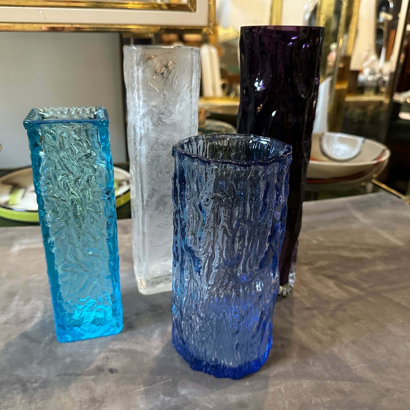 1970s Set Of Four Space Age Glass European Vases photo furniture
