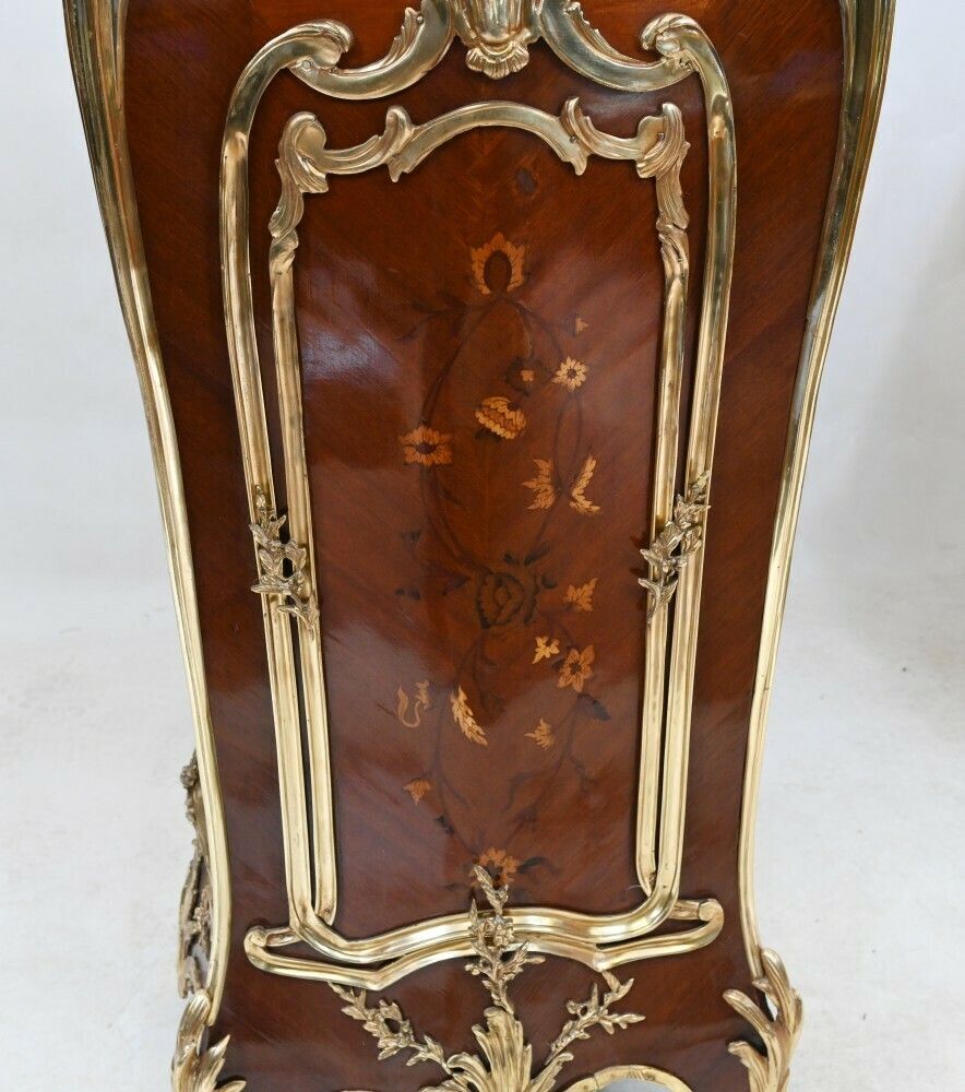 Pair French Pedestal Stands Ormolu Inlay After Linke photo for sale