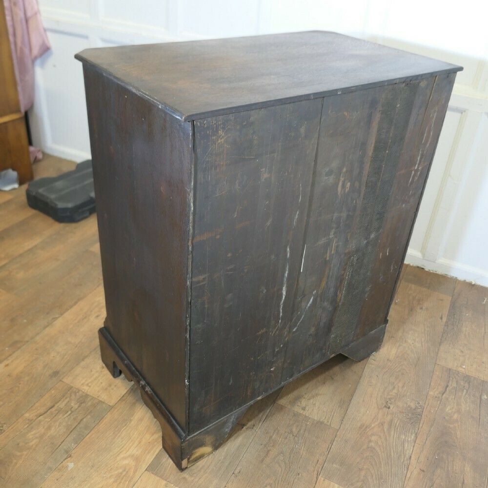 A Fine Bur Walnut And Oak Chest Of Drawers photo vintage