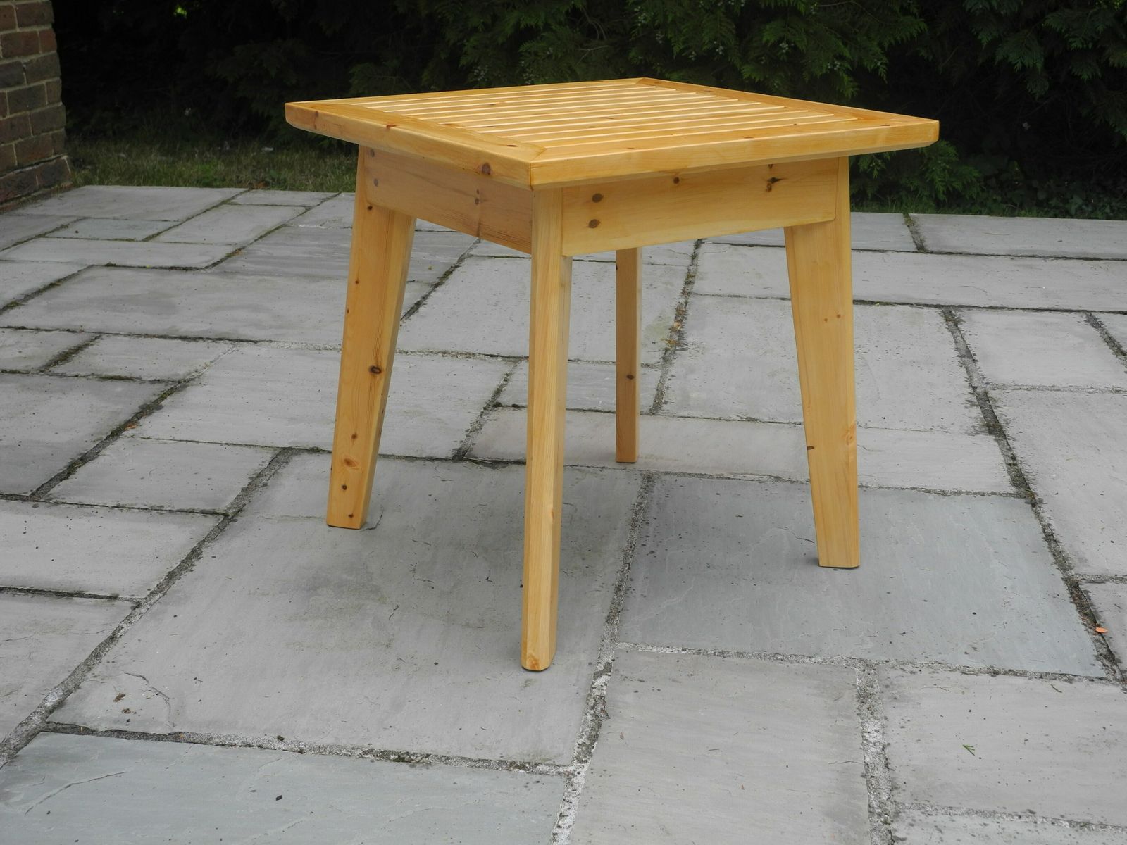 Traditional Outdoor Redwood End Table photo furniture
