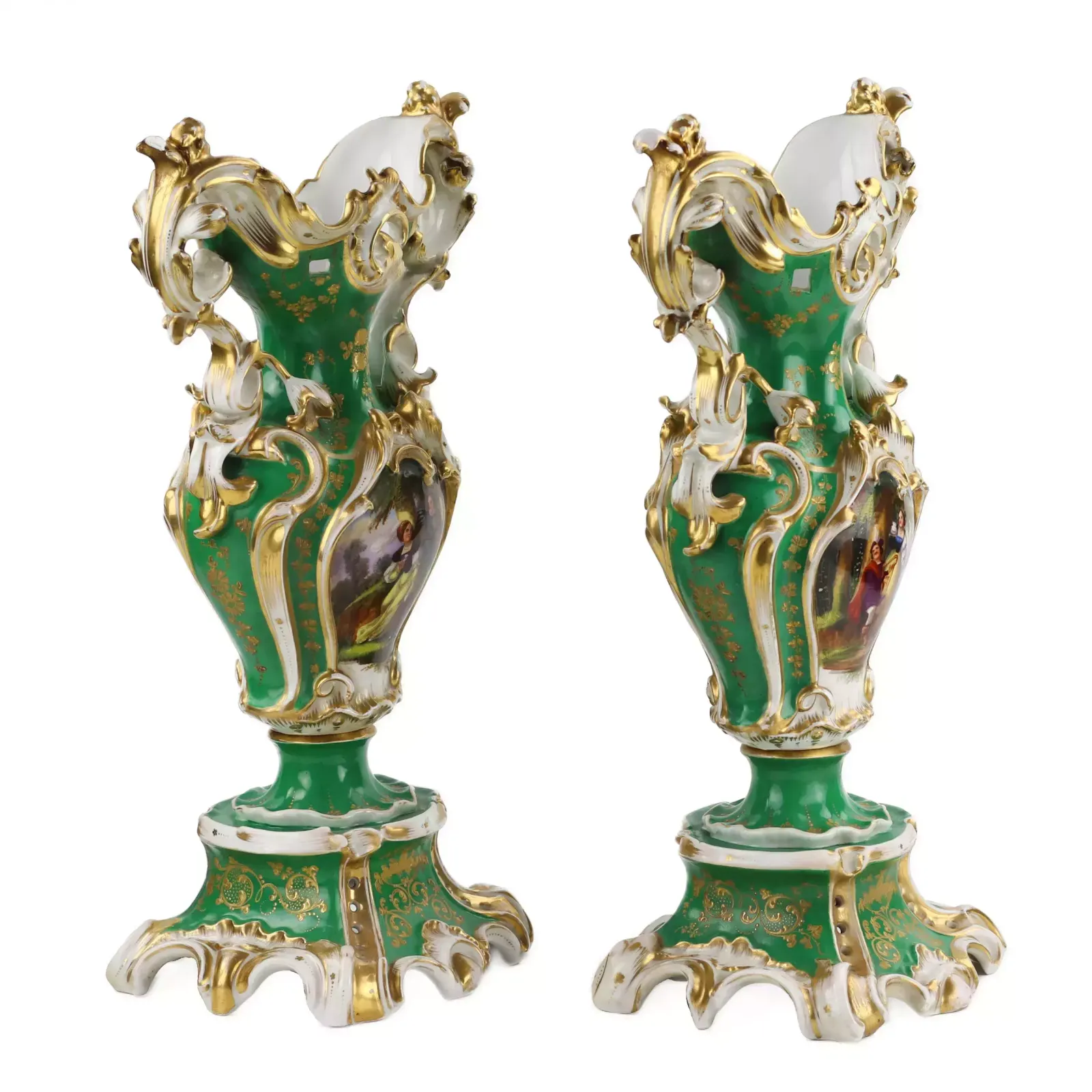 Pair Of Impressive Vases In Neo Rococo Style, Late 19th Century. photo Home Decor