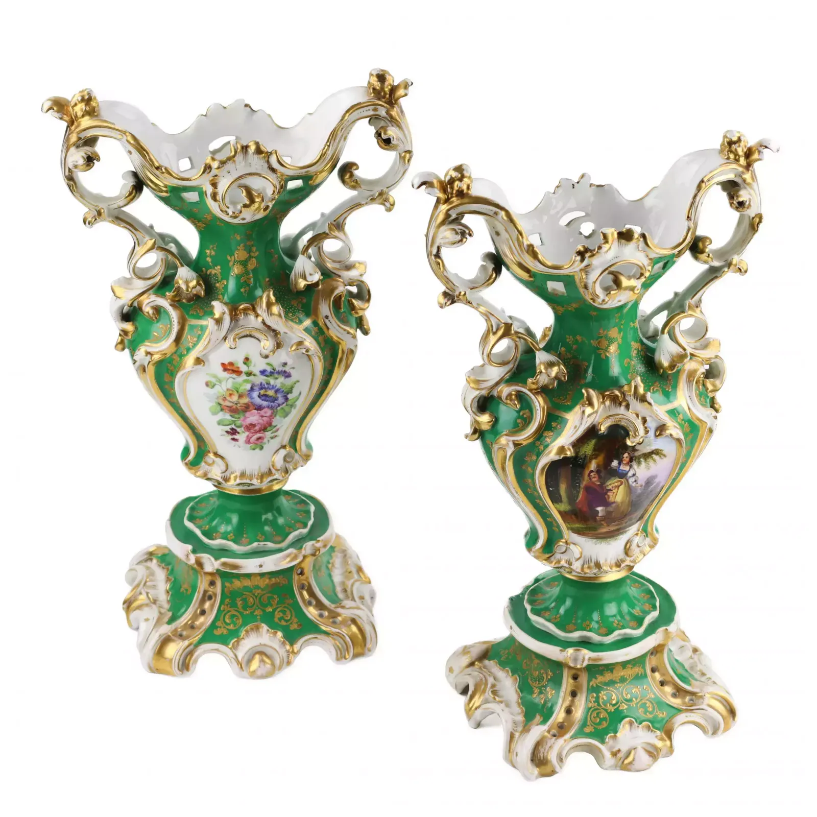 Pair Of Impressive Vases In Neo Rococo Style, Late 19th Century. photo 1050.0