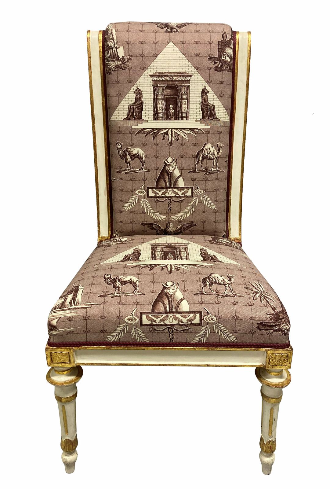A Pair Of Painted & Gilded French Empire Side Chairs photo furniture