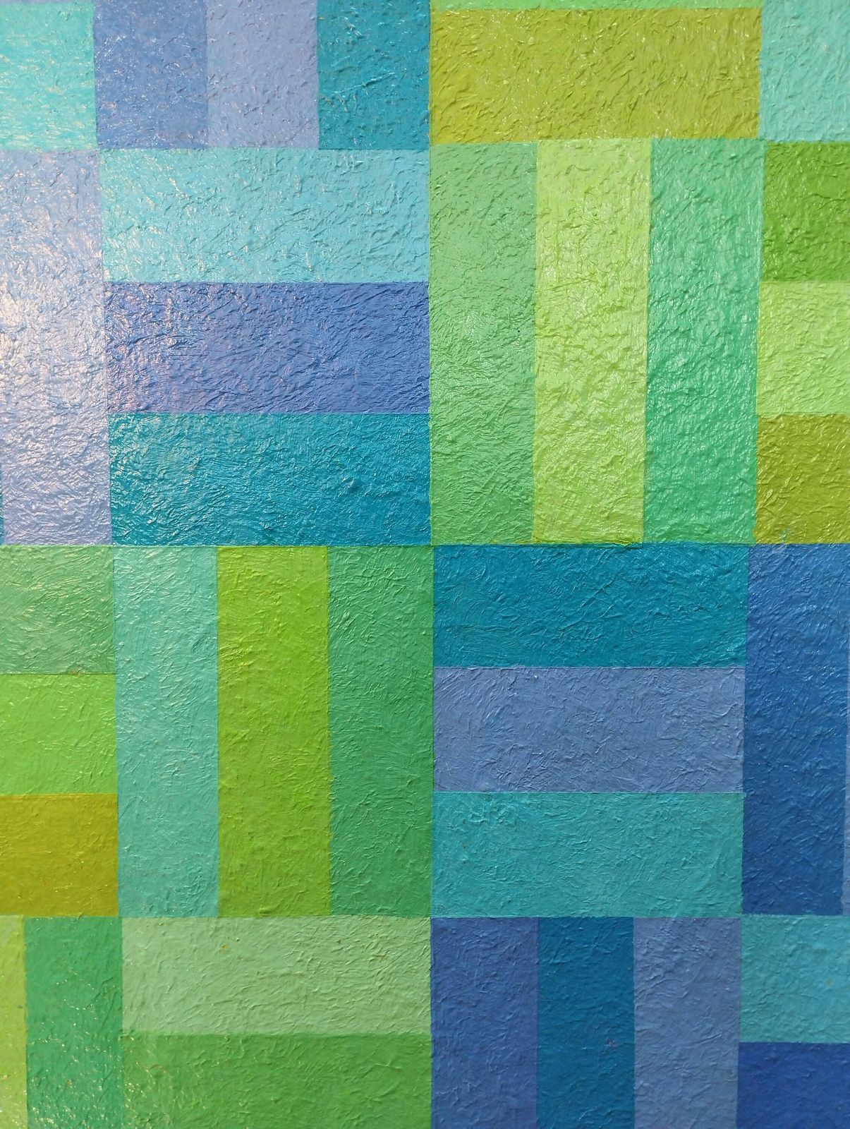Original Artwork – Blue And Turquoise Geometric Squares – Margaret Sowerby photo buy