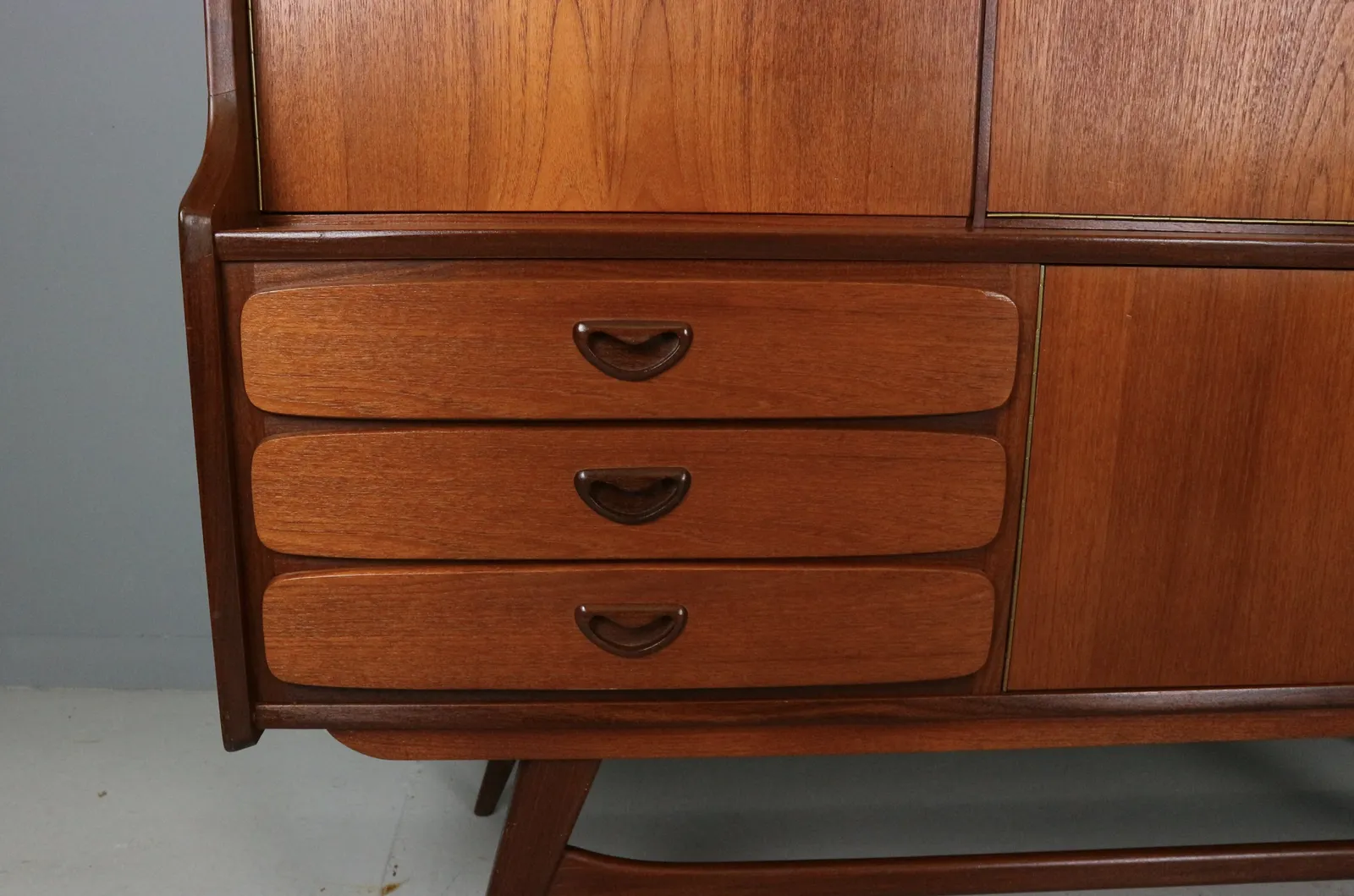 photo furniture Louis Van Teeffelen Teak Highboard / Credenza For Wébé, 1960s