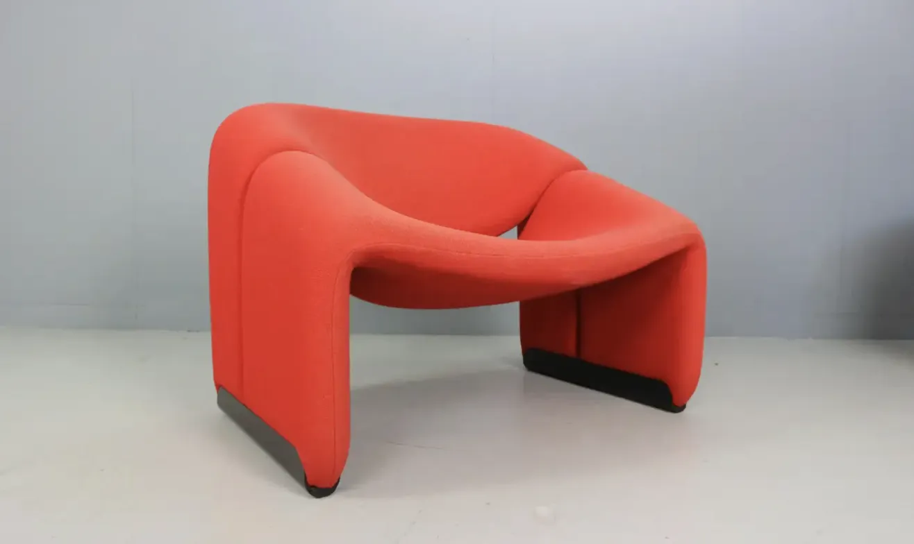 Pierre Paulin Set Of 2 F598 Groovy Armchairs For Artifort New Upholstery, 1972 photo 2950.0