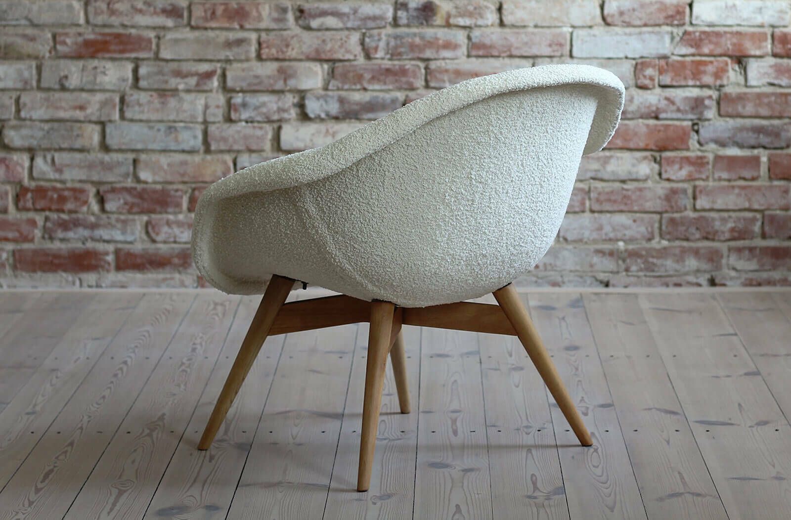 Mid Century Modern Lounge Chair By M. Navrátil, 1950s, French Boucle Fab photo 1390.0
