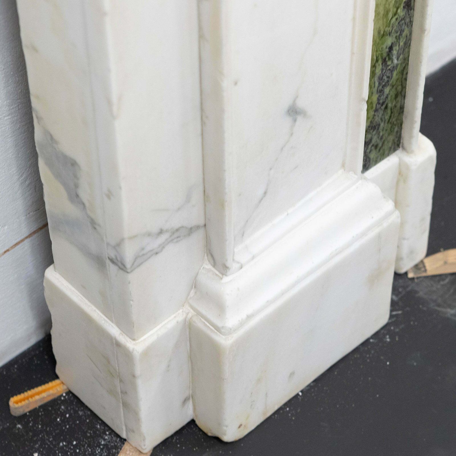 photo for sale Antique Georgian Chimneypiece With Statuary & Connemara "Irish Green" Marble