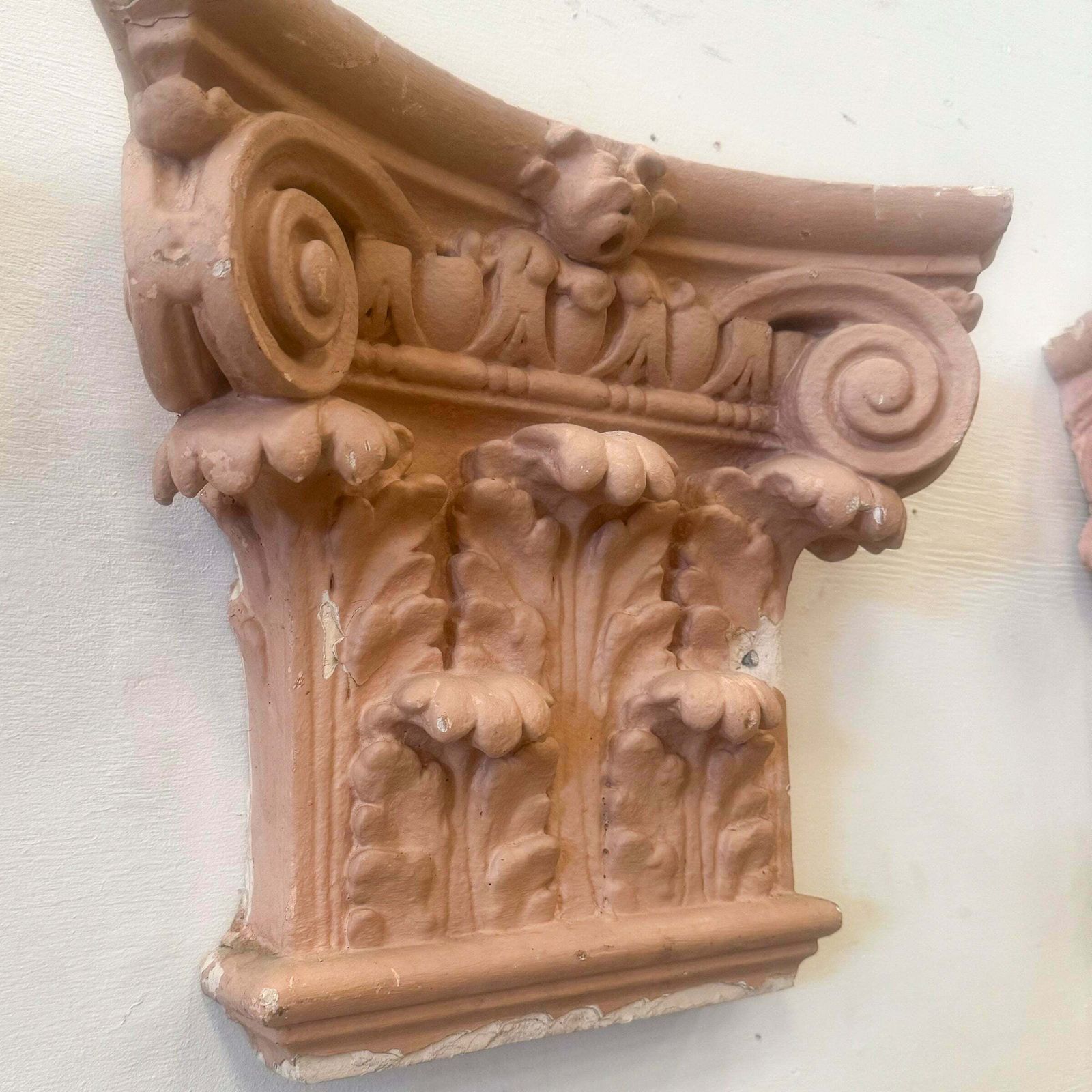 Set Of 4 Plaster Corinthian Capitals photo vintage
