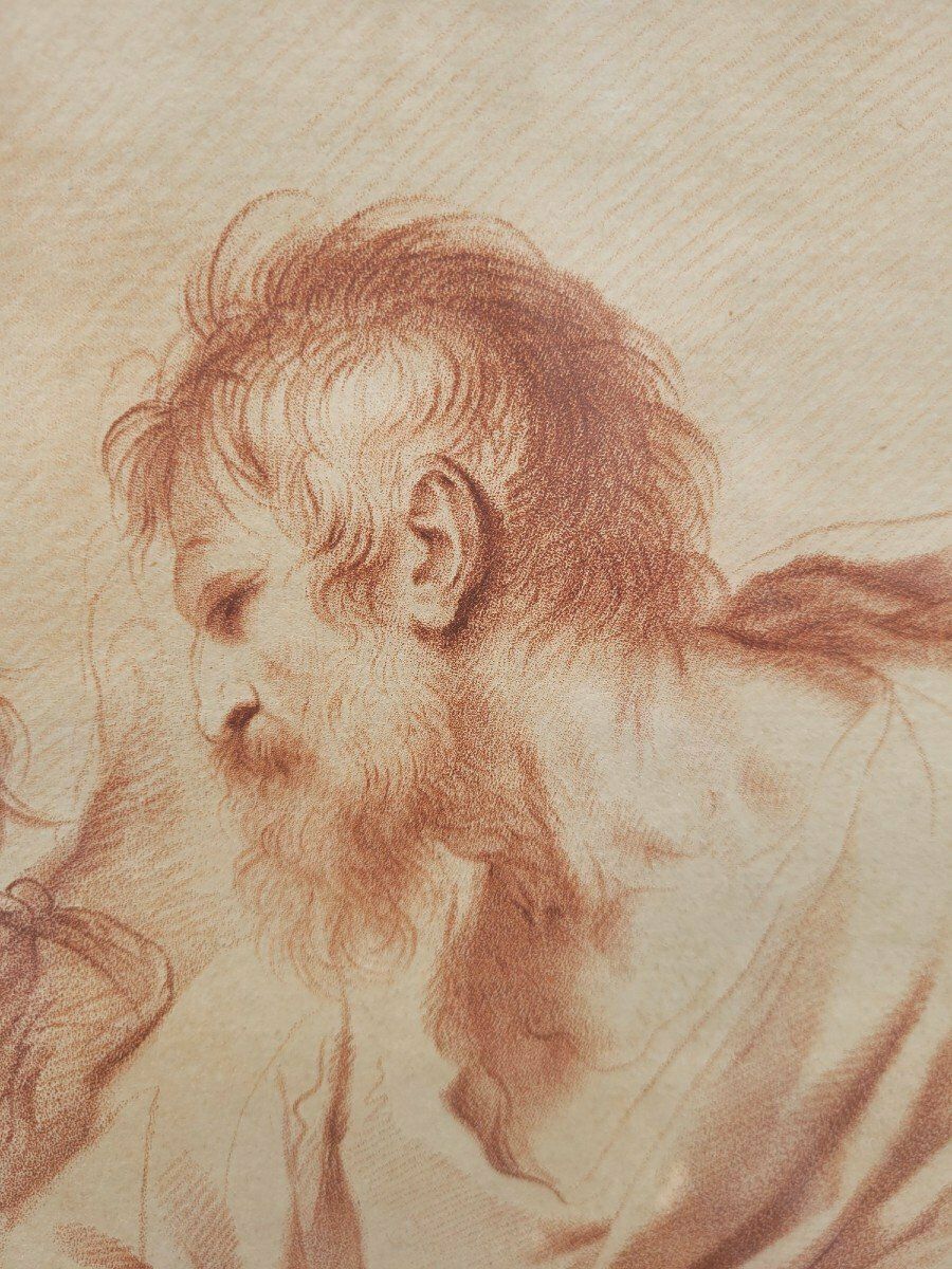 Saint Matthew And The Angel, Engraving After Le Guercin, 18th Century photo buy