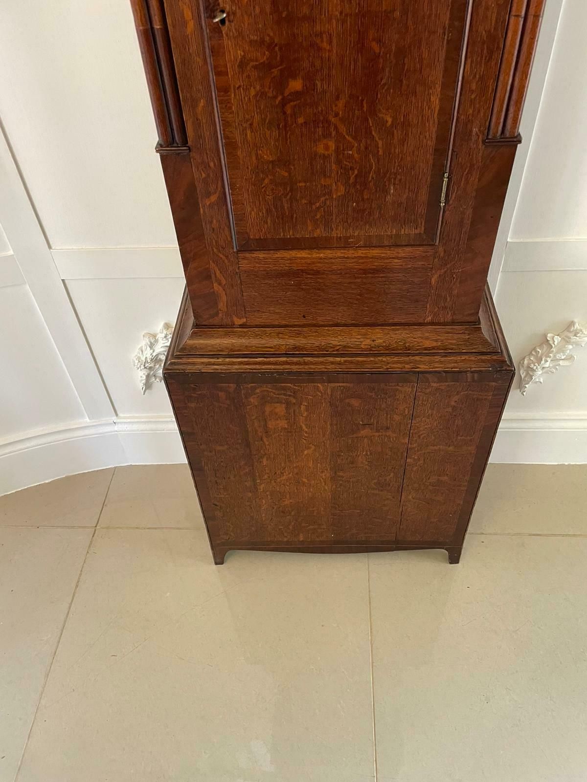 photo furniture Antique 19th Century Oak And Mahogany Grandfather Clock By W Prior, Skipton