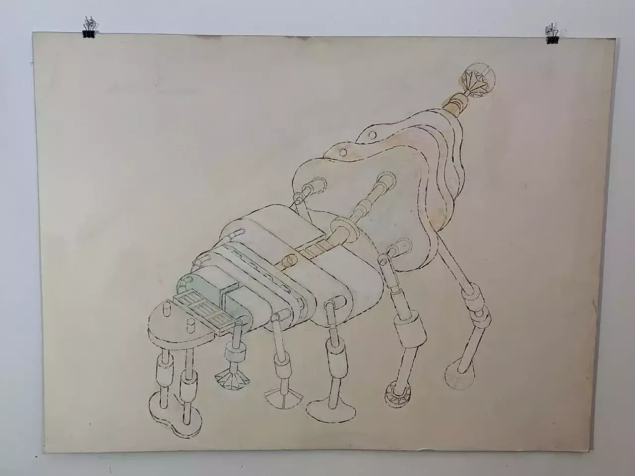 R. Volpini, Part Of Venusian Dream Machine, Drawing, 1970s photo furniture
