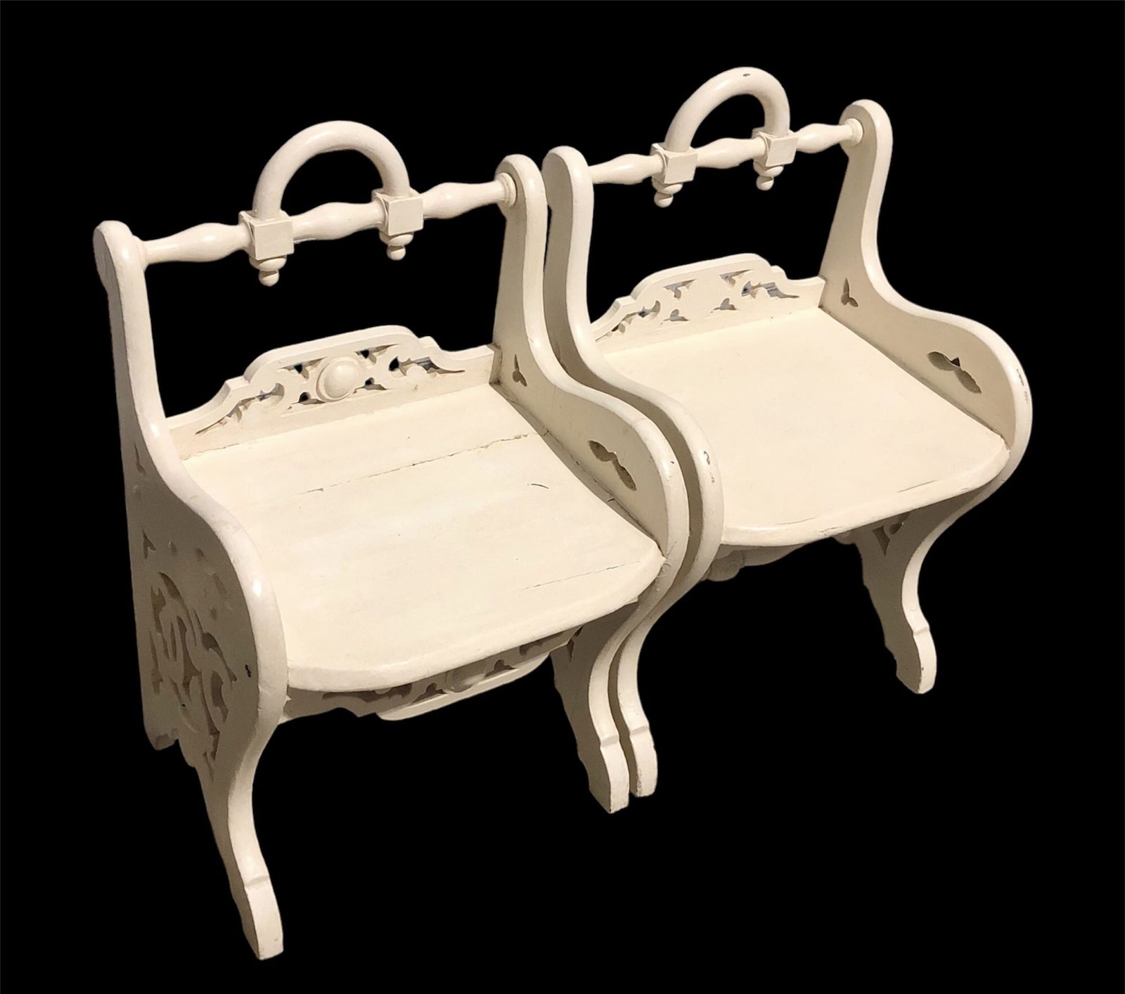 Two Antique Painted Hall Chairs In The Manner Or Richard Bridgens photo Furniture
