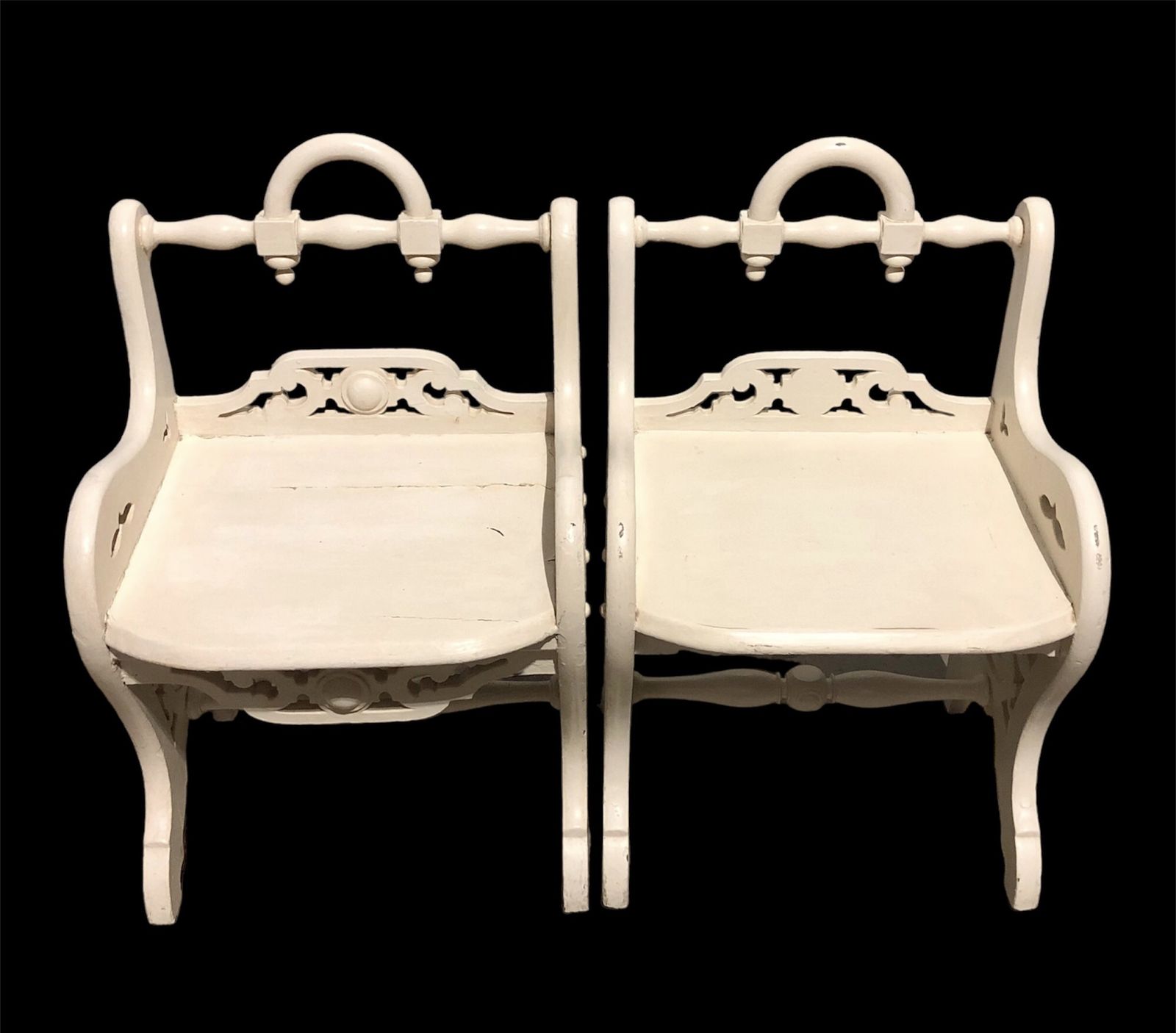 Two Antique Painted Hall Chairs In The Manner Or Richard Bridgens photo 495.0