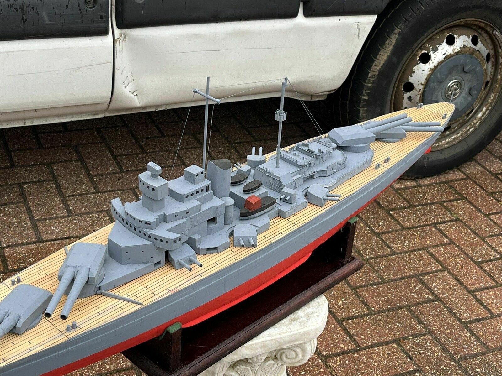 Huge Wooden Model Of A Battleship photo Art