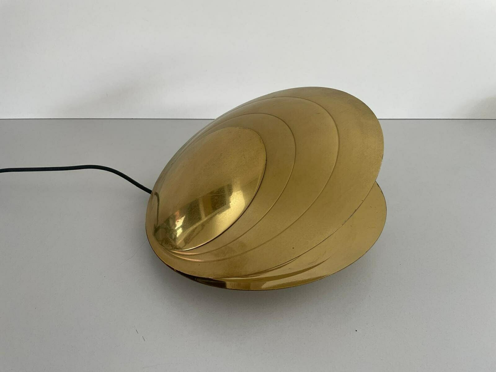 Mid Century Modern Rare Large Clam Shell Design Brass Table Lamp By Angelo Brotto, 1960s, Italy