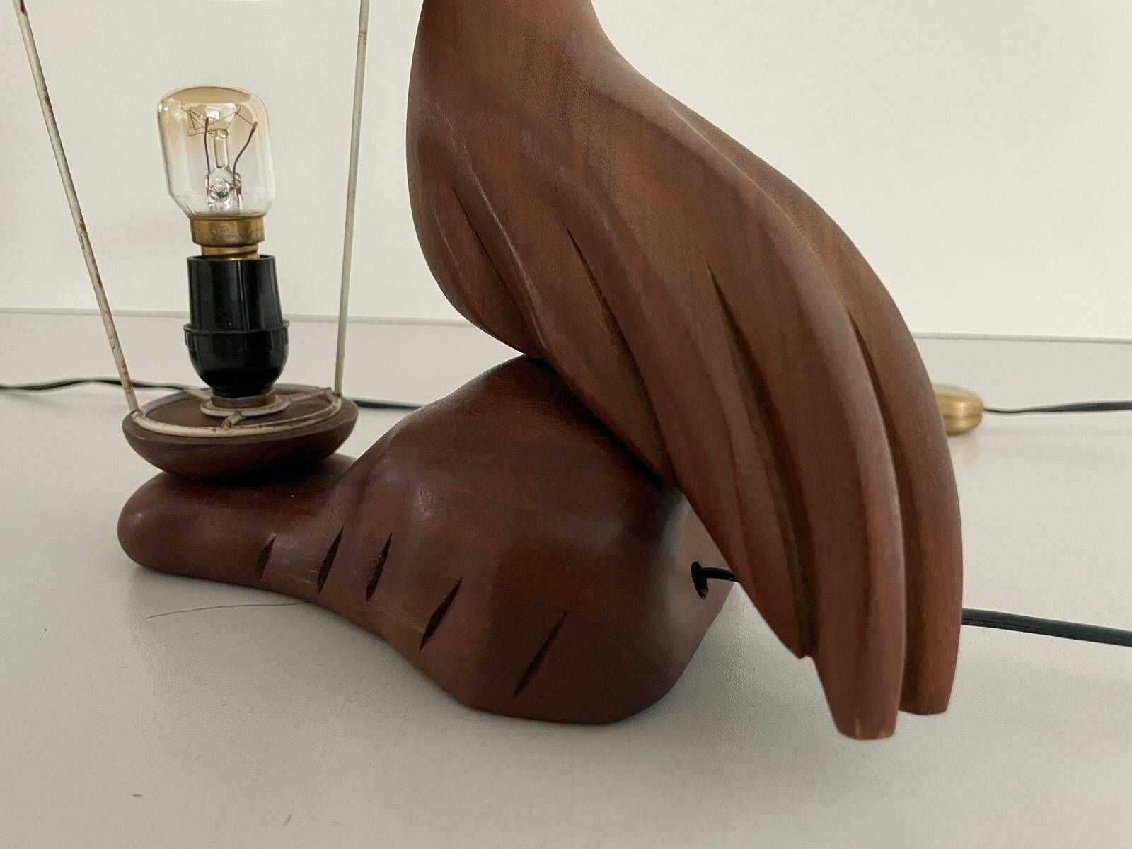 photo furniture Italian Teak Heron Design Pair Of Table Lamps By Aldo Tura, 1960s, Italy