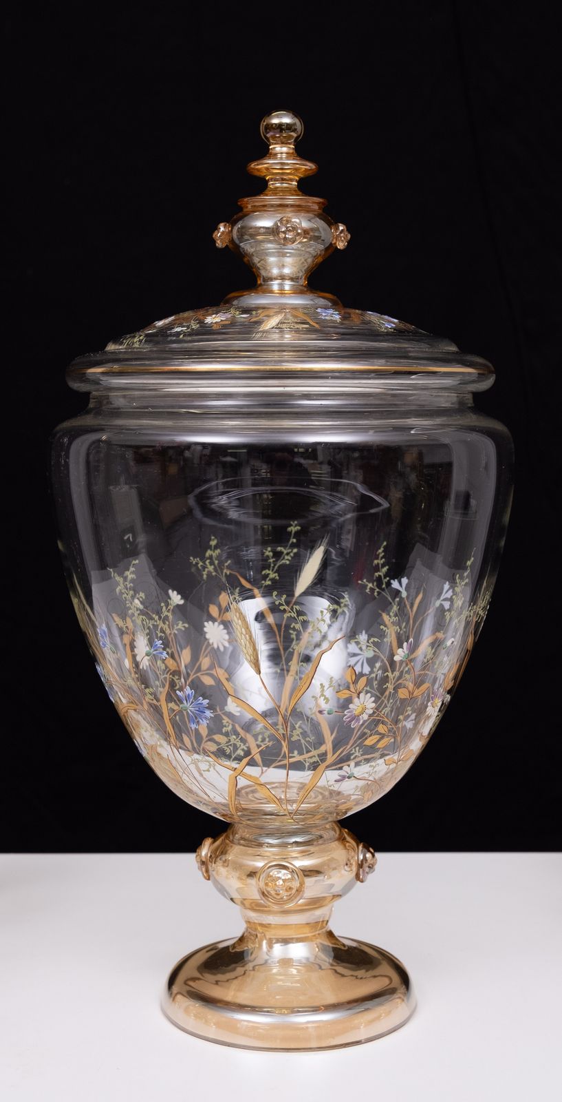 Antiek Geëmailleerd Glazen Serveerset Voor Fruit, Dessert Of Punch. 1880 photo buy