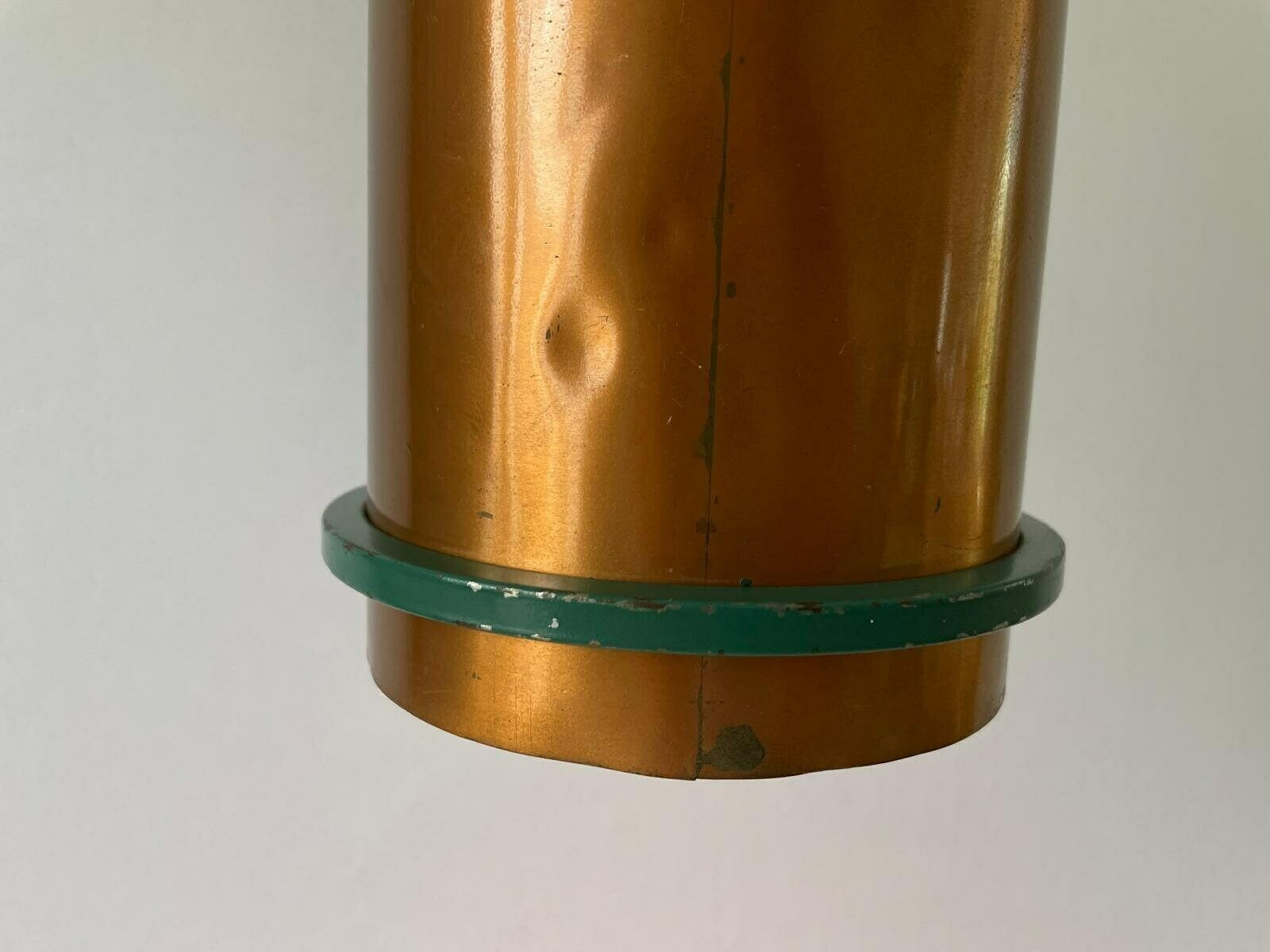 photo furniture Industrial Unusual Heavy Pendant Lamp With Green Circle Iron Details, 1950s, Berlin, Germany