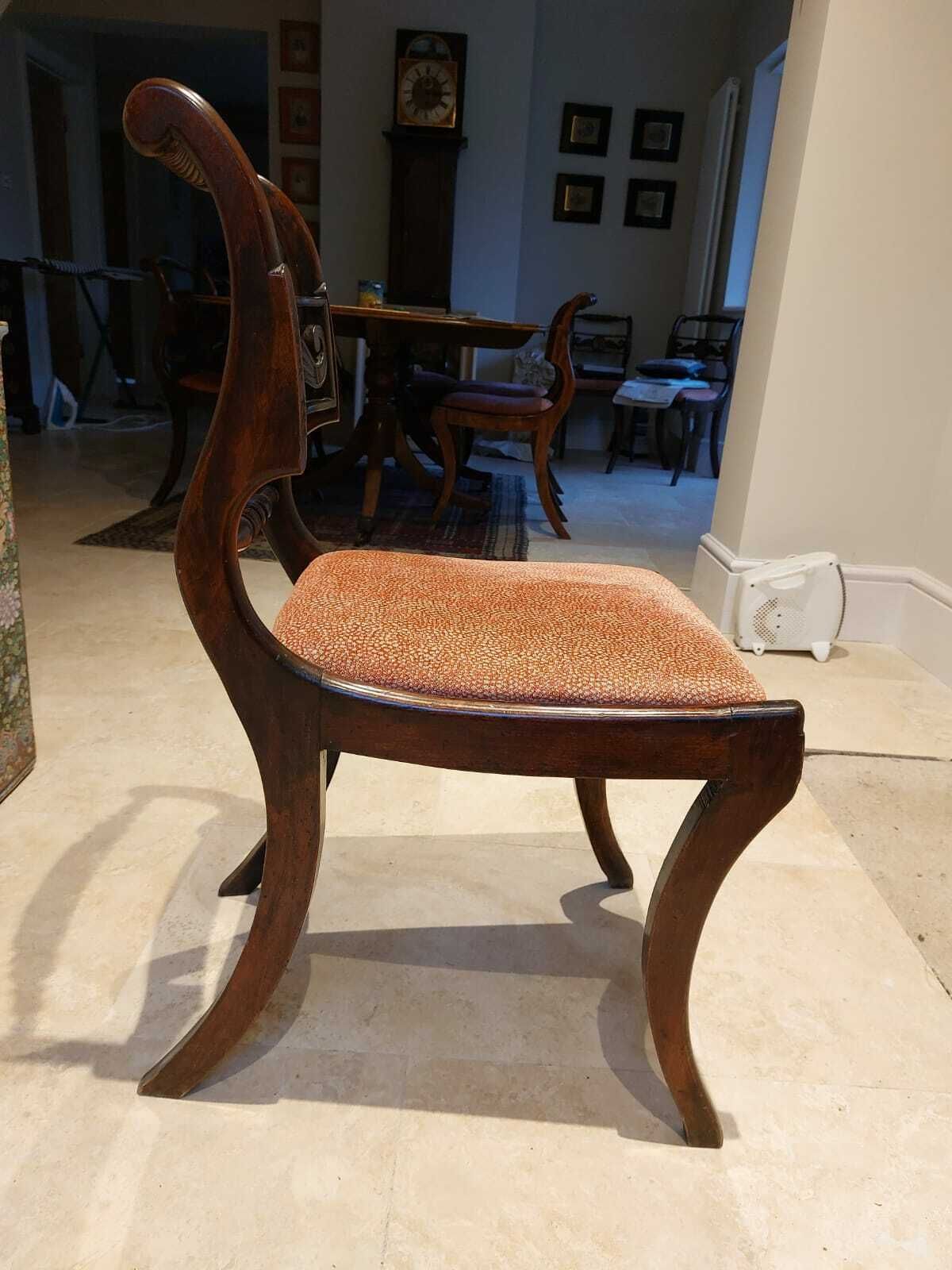 Set Of 6 Mid Nineteenth Century Re Upholstered Dining Chairs, William IV Style photo furniture